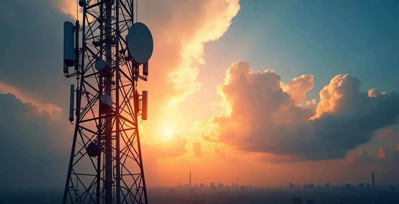 Installation d'antennes 5G sur une tour de télécommunications dans un environnement urbain canadien
