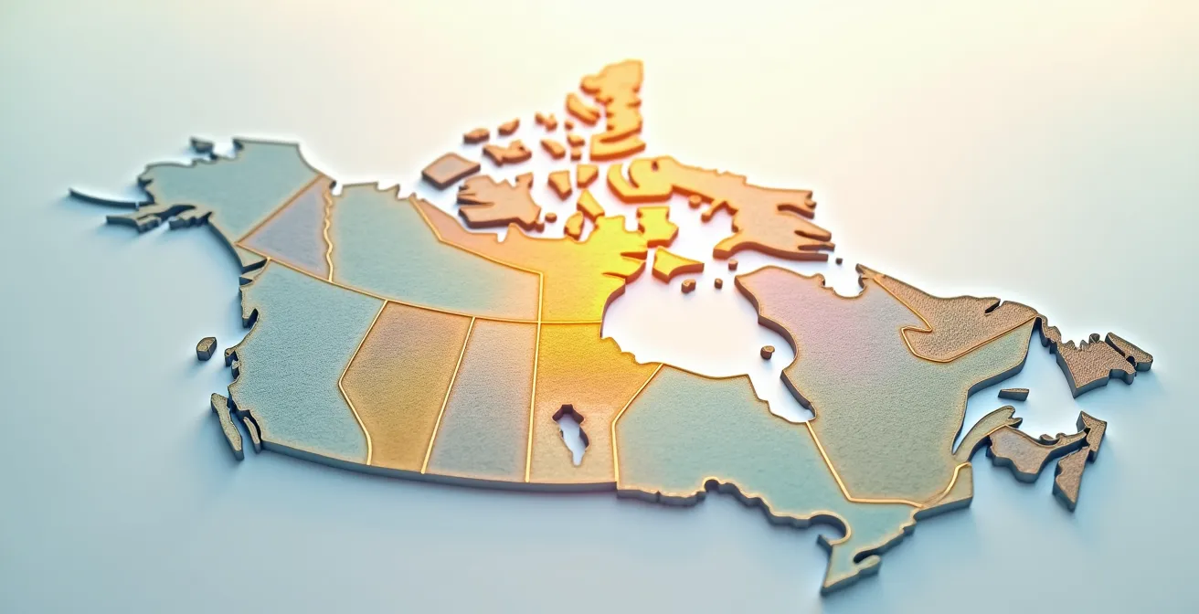 Représentation visuelle de la répartition du financement de la santé entre le gouvernement fédéral et les provinces canadiennes